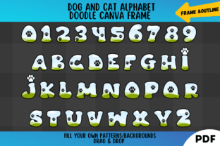Dog and Cat Alphabet Doodle Canva Frames