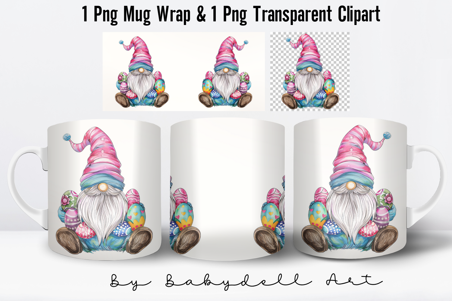 Gnome Easter Mug Wrap & Clipart Graphic by Babydell Art · Creative Fabrica