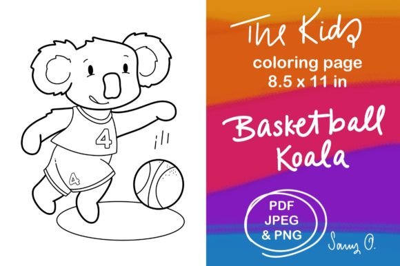 Koala Bear Basketball Sports Coloring