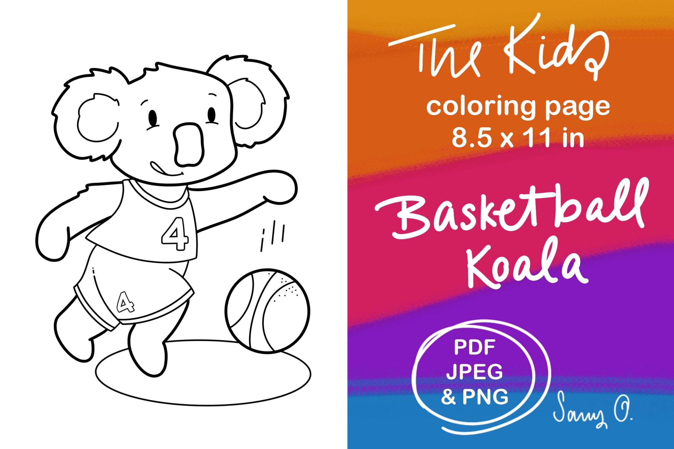 Koala Bear Basketball Sports Coloring