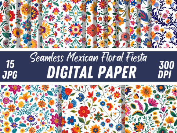 Mexican Floral Fiesta Fabric Patterns