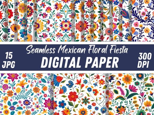 Mexican Floral Fiesta Fabric Patterns
