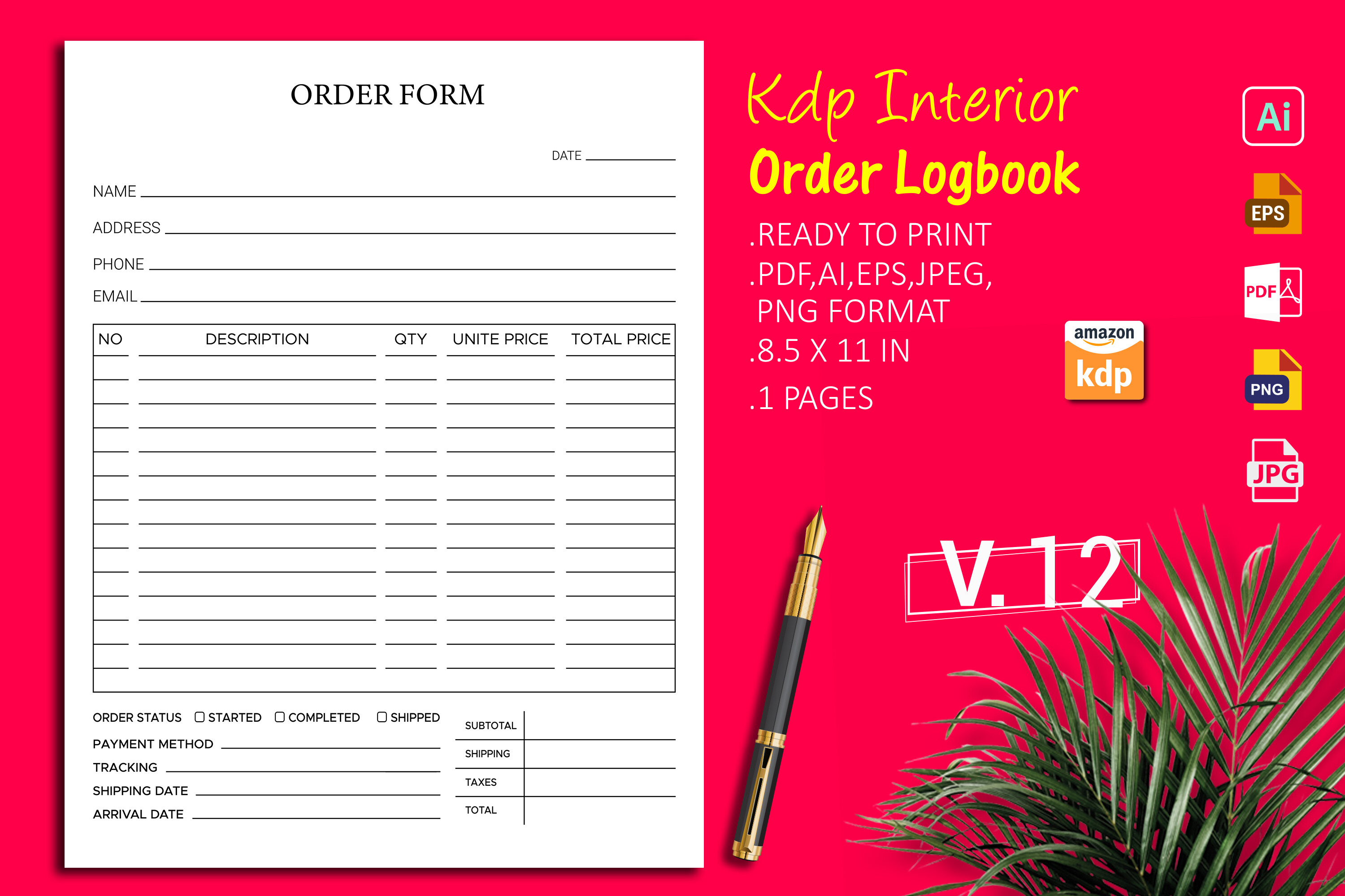 Printable Order Book KDP Interior Graphic by Self Graphics House ...