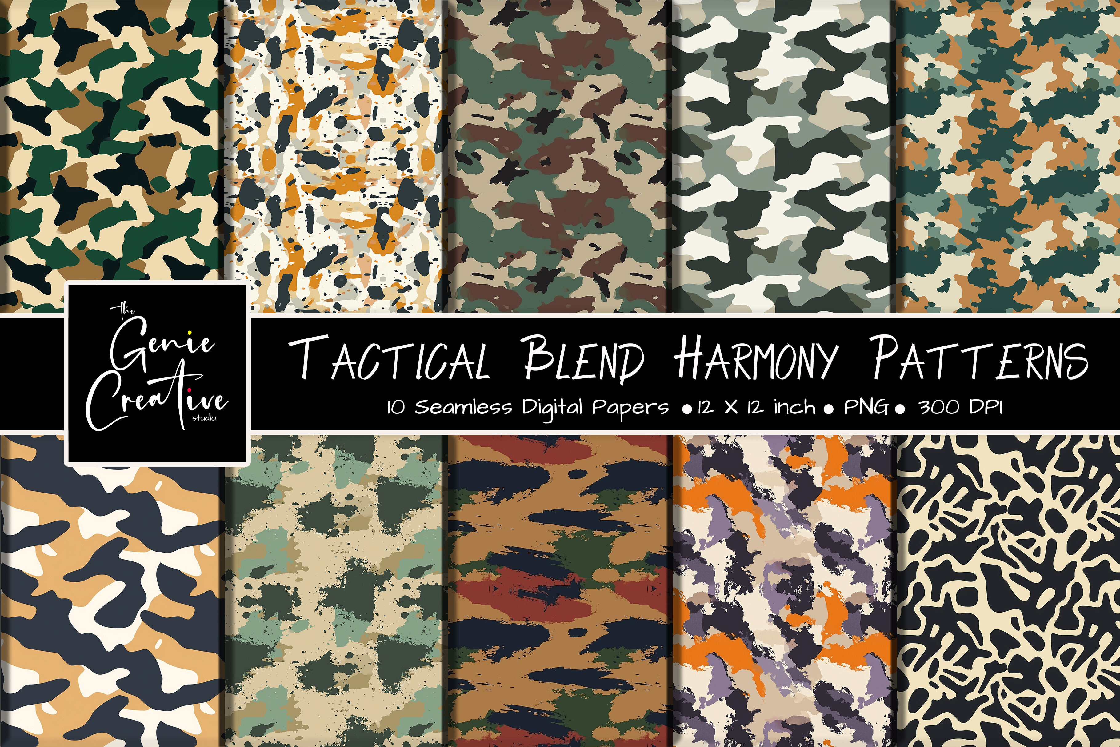 Tacticle Patterns Tactical Blend Harmony Seamless Patterns Graphic by ...