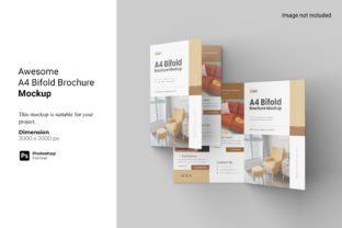 Awesome A4 Bifold Brochure Mockup Graphic by Ian Mikraz · Creative Fabrica