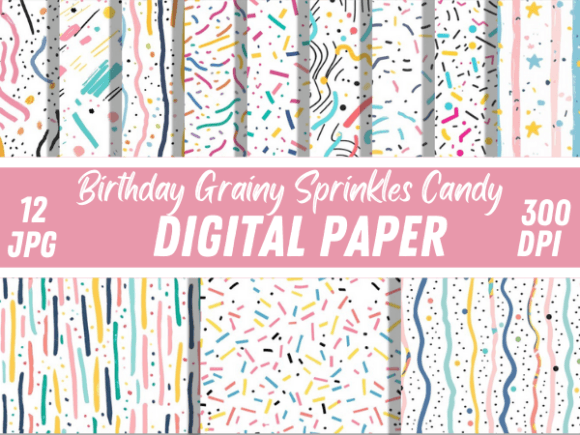 Birthday Sprinkles Candy Grainy Patterns