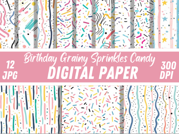 Birthday Sprinkles Candy Grainy Patterns