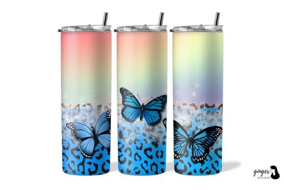 Butterfly 20oz Skinny Tumbler Wraps