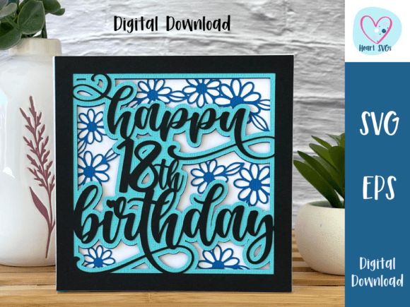 Happy 18th Birthday Card SVG