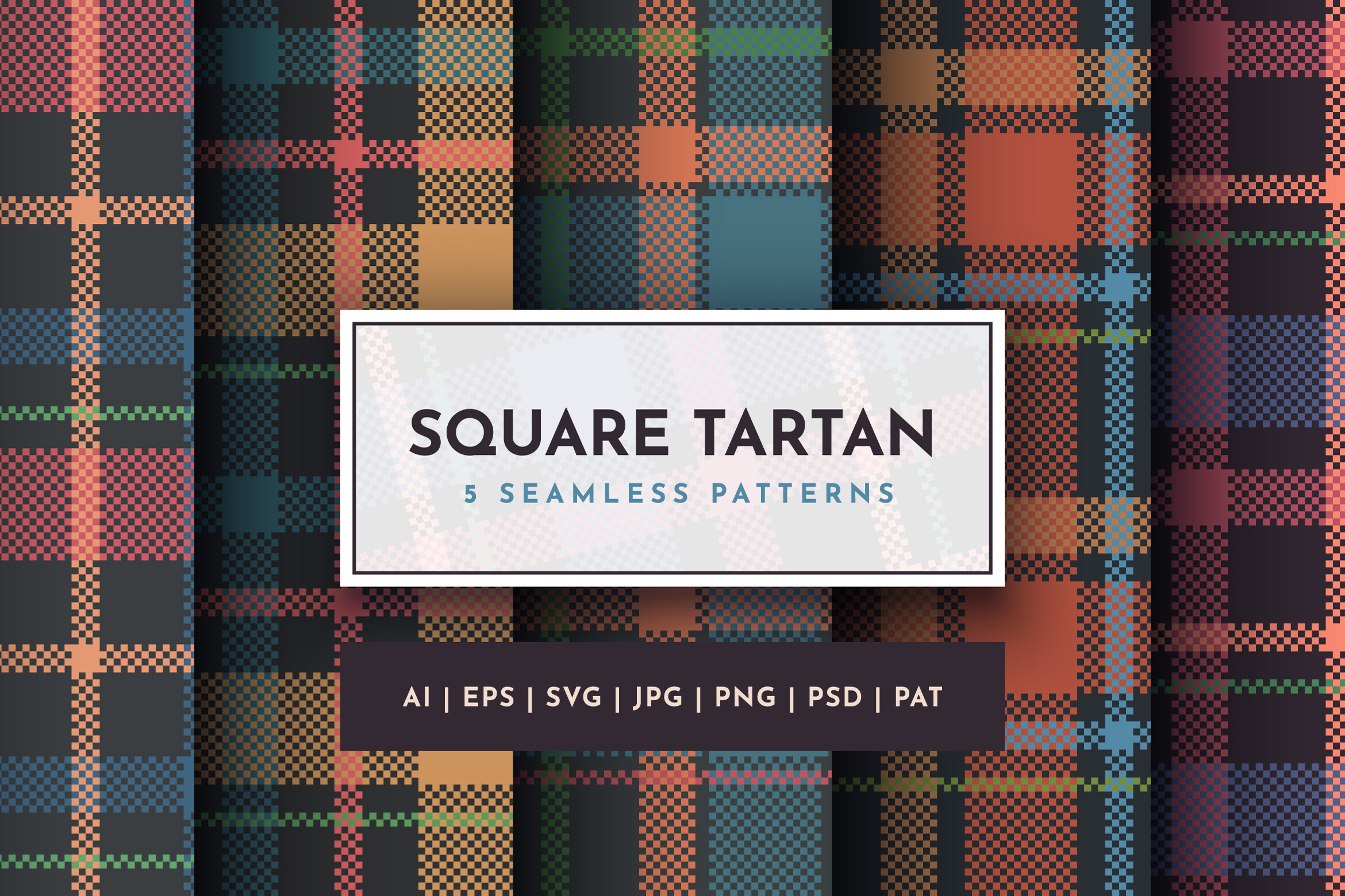 Set 5 Seamless Tartan Patterns Graphic by rwgusev · Creative Fabrica