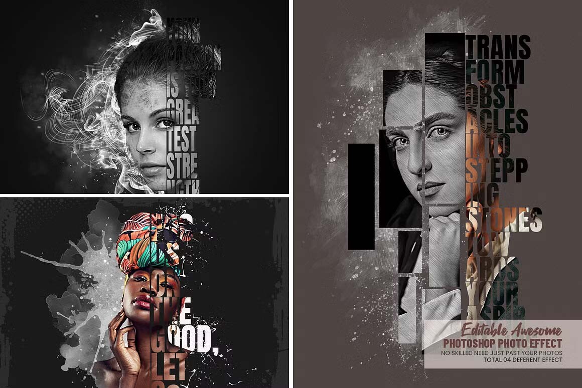 Text Portrait Photo Effect Graphic by mristudio · Creative Fabrica