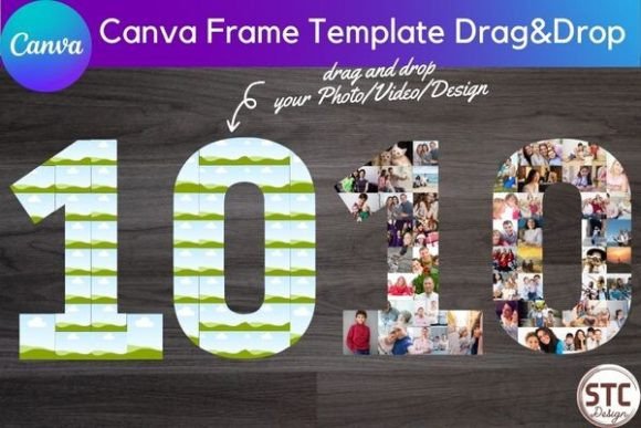 10 Ten Number Collage Canva Frames