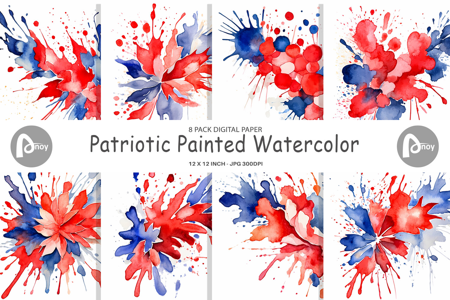 Digital Paper Patriotic Splash Graphic by Artnoy · Creative Fabrica
