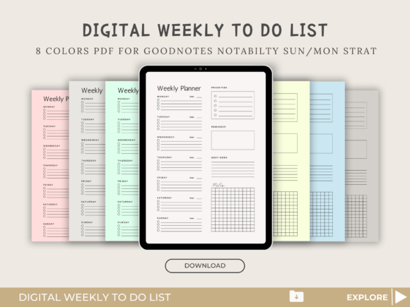 Digital Weekly to Do List Goodnotes - GoodNotes