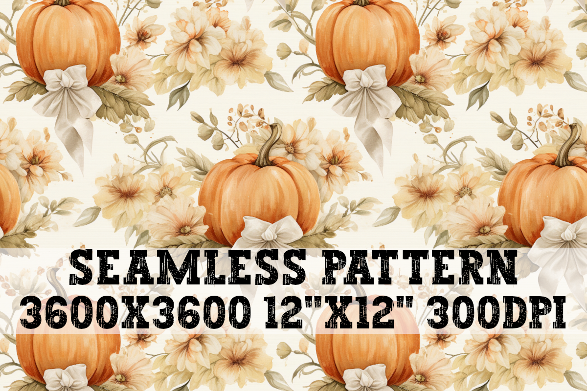 Floral Pumpkin Seamless Pattern Graphic by Dirty South Graphics ...