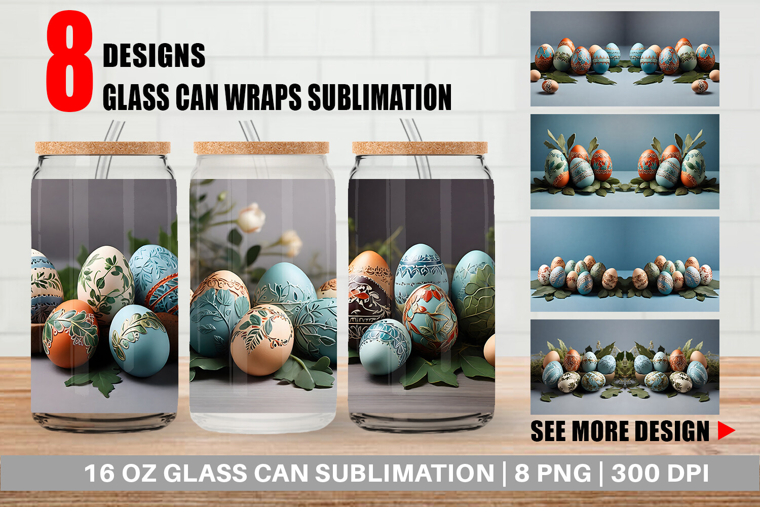 Glass Can 3D Easter Eggs Graphic by Artnoy · Creative Fabrica