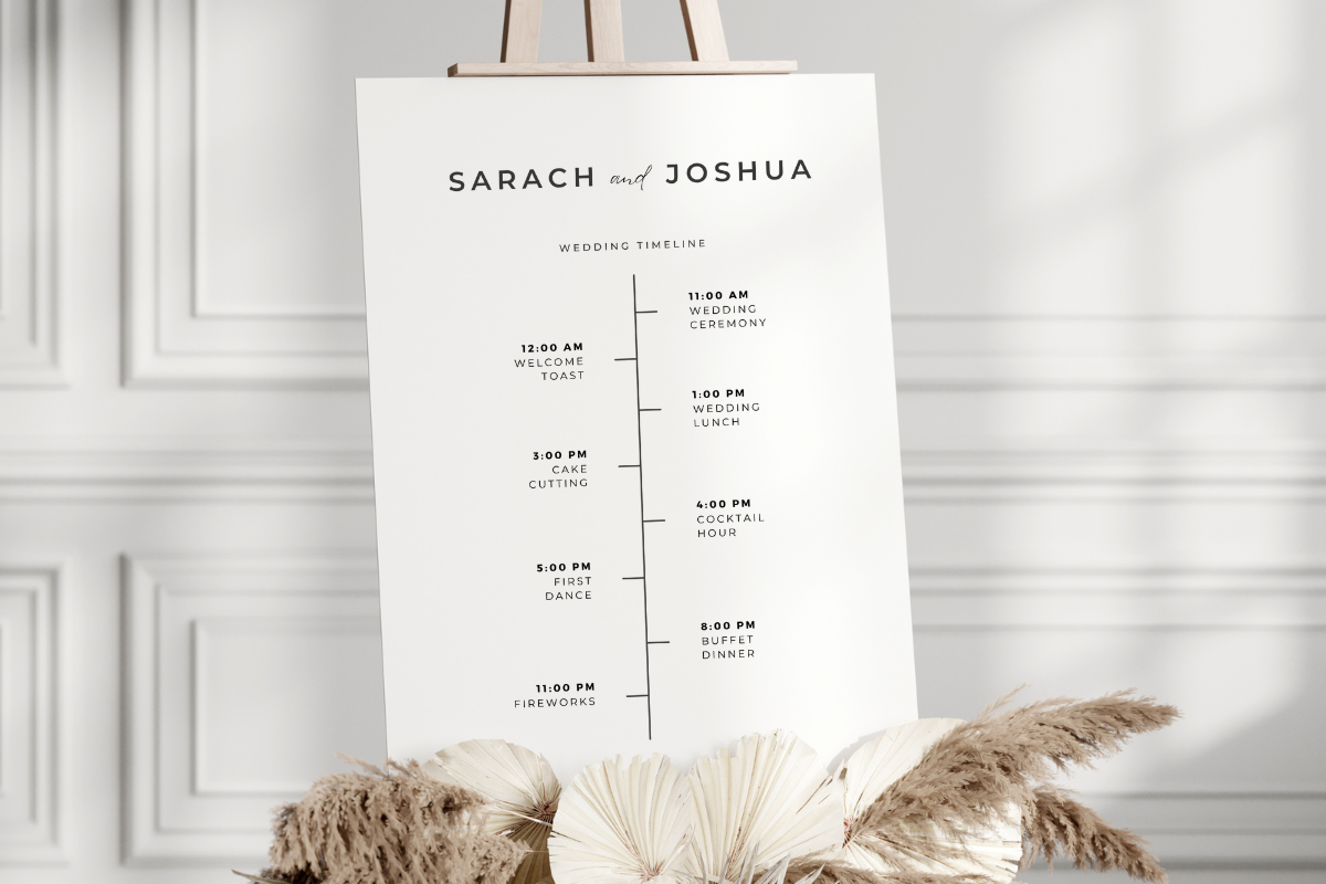 Printable Wedding Timeline Sign