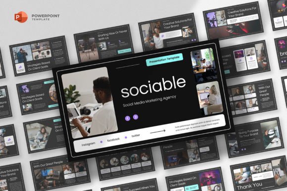 Preview of Social Media Marketing Powerpoint marketing presentation template