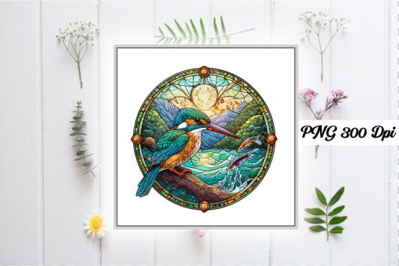 Stained Glass Kingfisher Wind Spinner