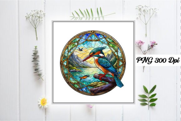 Stained Glass Kingfisher Wind Spinner