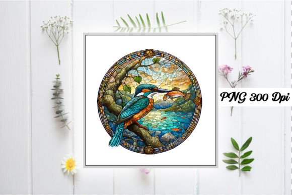 Stained Glass Kingfisher Wind Spinner