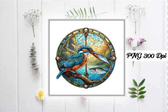 Stained Glass Kingfisher Wind Spinner