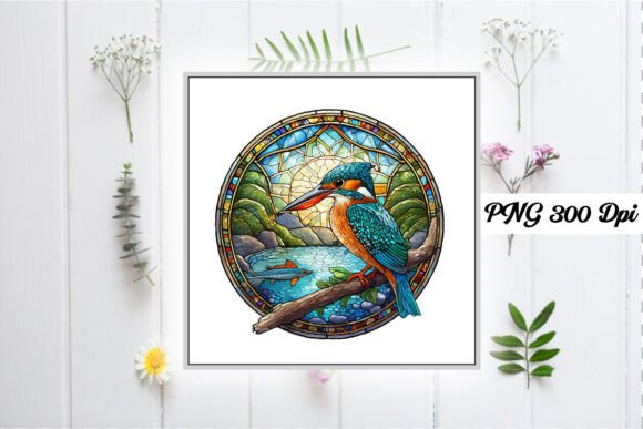 Stained Glass Kingfisher Wind Spinner