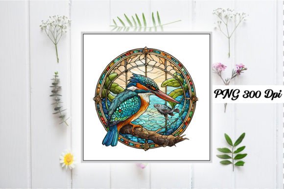 Stained Glass Kingfisher Wind Spinner