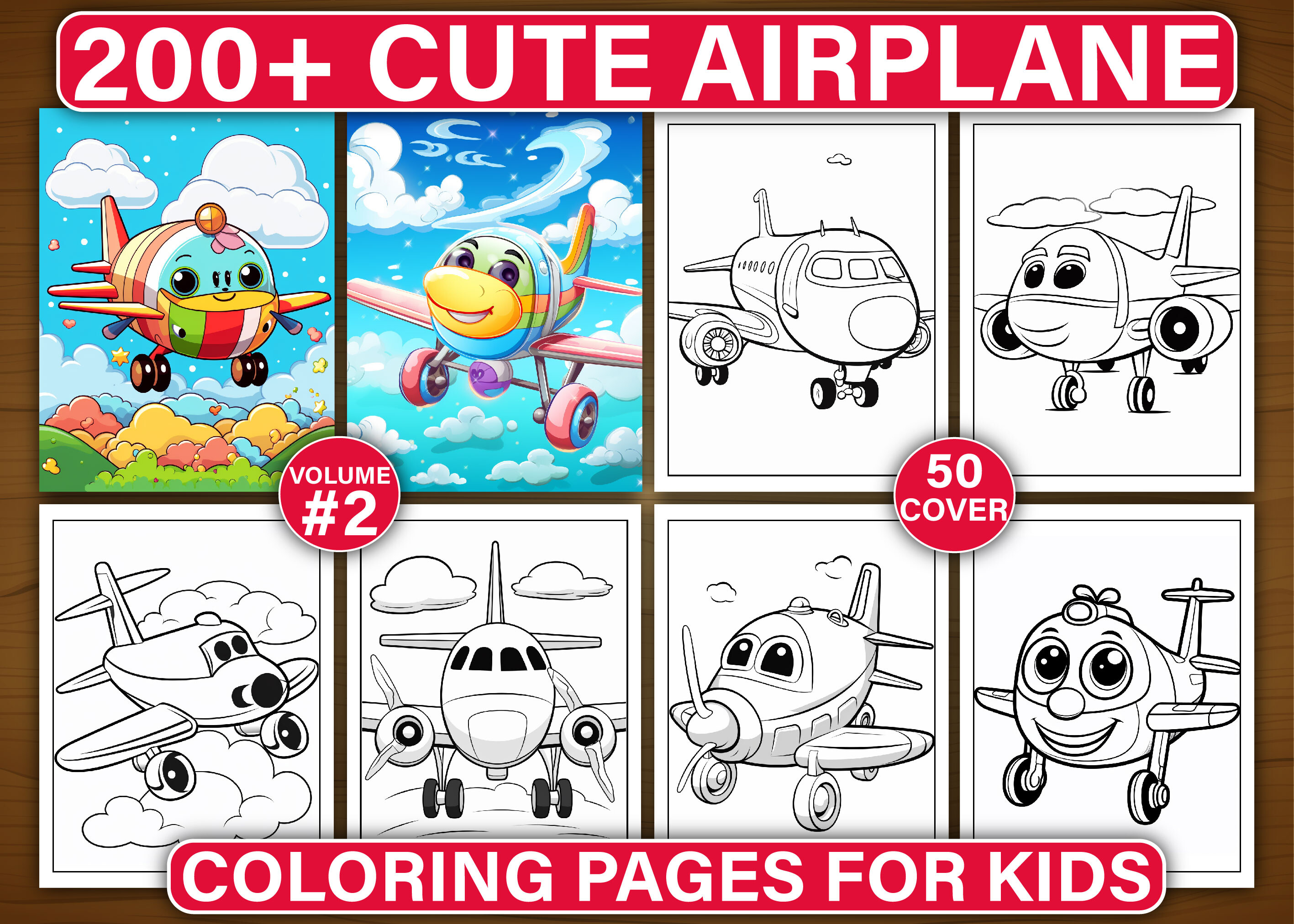 200+ Cute Airplane Coloring Pages Vol-2