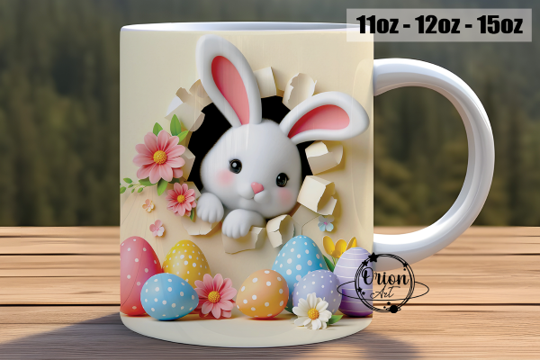 3D Easter Bunny Mug Wrap PNG Graphic by Orion Art · Creative Fabrica