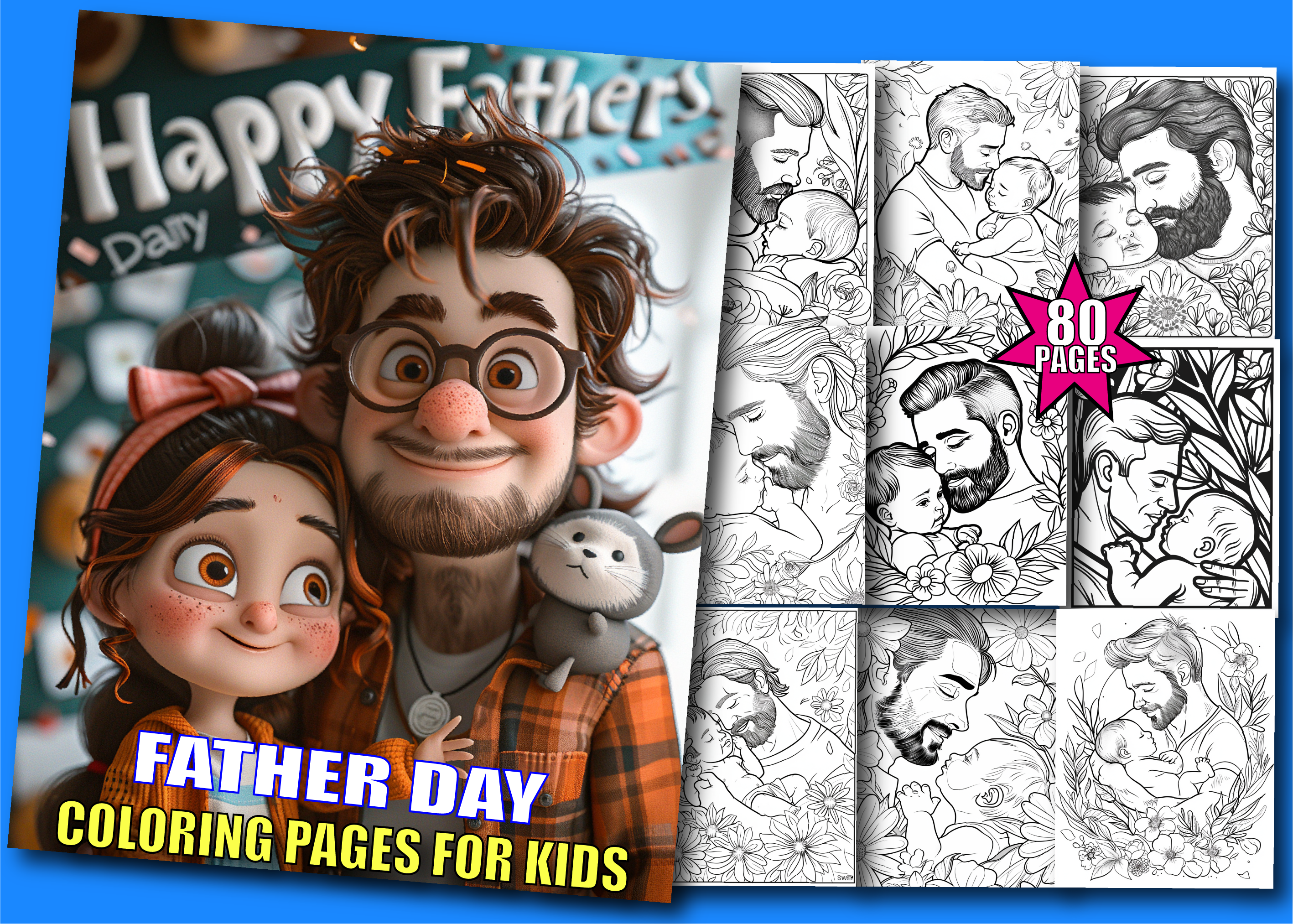 Father's Day Coloring Book for Kids V-1