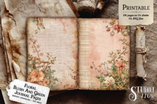 Floral Blush and Green Junk Journal Graphic by Studio 7766 · Creative ...