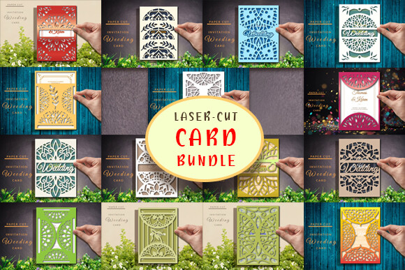 Laser Cut Invitation Weeding Card Bundle