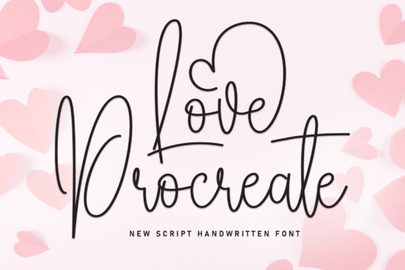 Love Procreate Font - Lettering Fonts Aesthetic