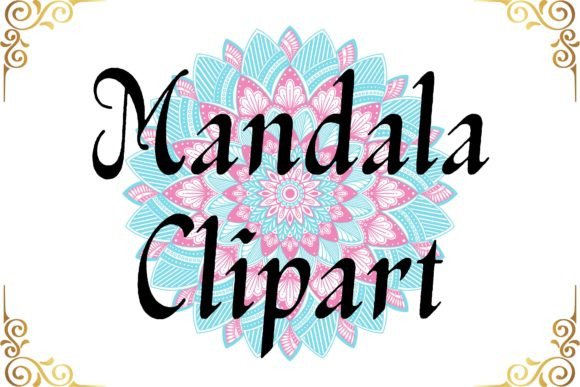 Pink and Blue Mandala Clipart Graphic Crafts By archiegupta1908