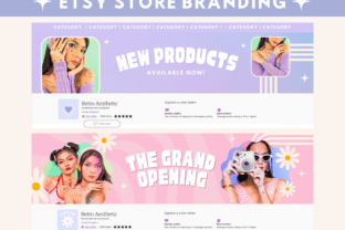 Retro Y2k Etsy Shop Banners Graphic by Ali's SVG Shop · Creative Fabrica