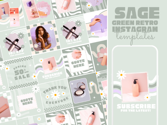 Sage Green Instagram Templates Gráfico Modelos de Mídias Sociais Por Ali's SVG Shop