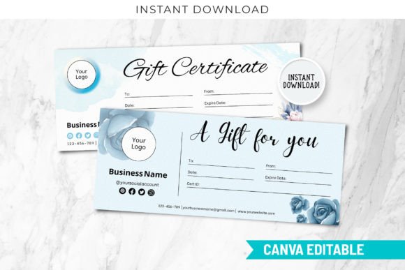 Teal Tiffany Gift Certificate Templates