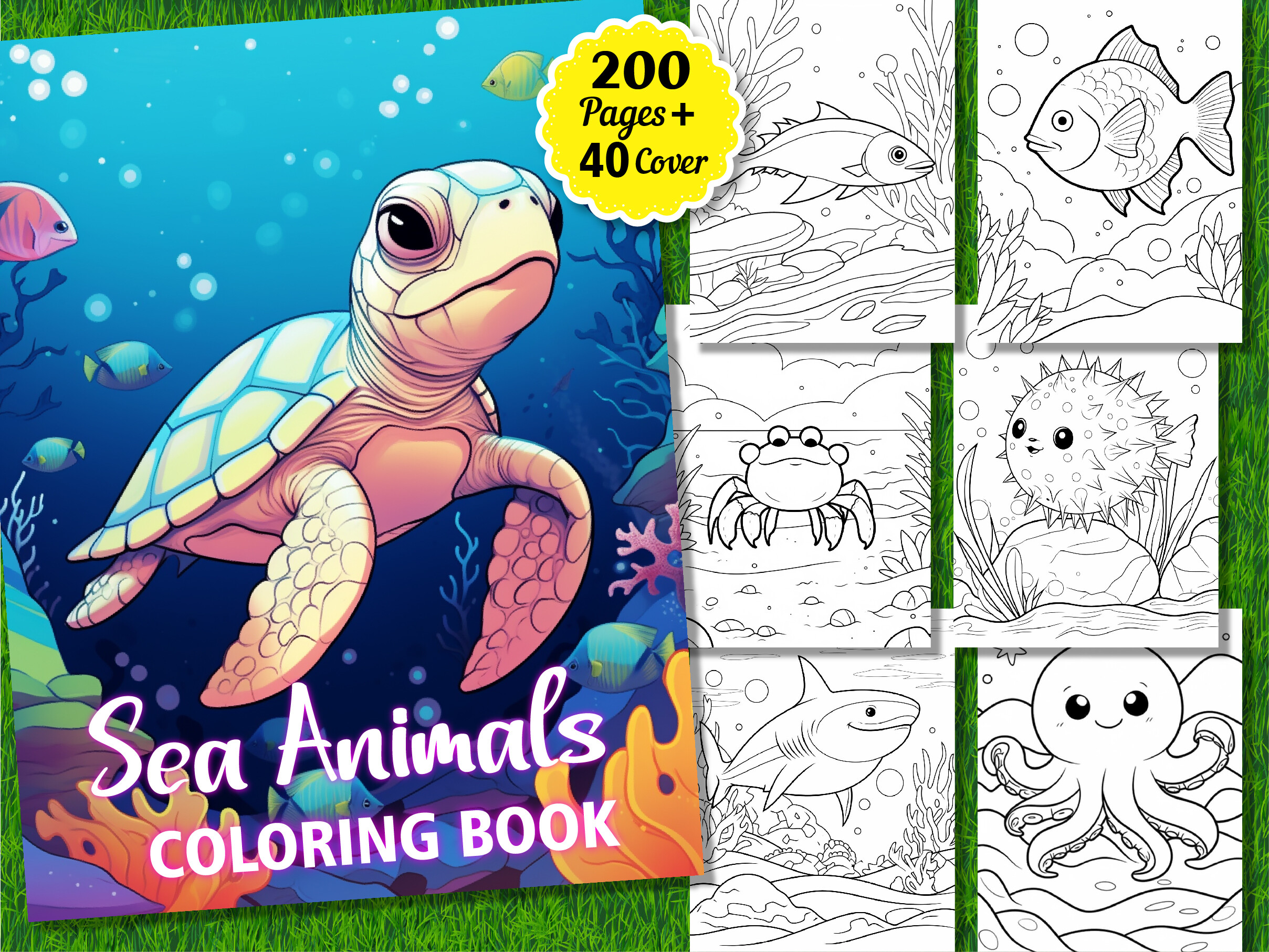 200 Sea Animals Coloring Pages for Kids