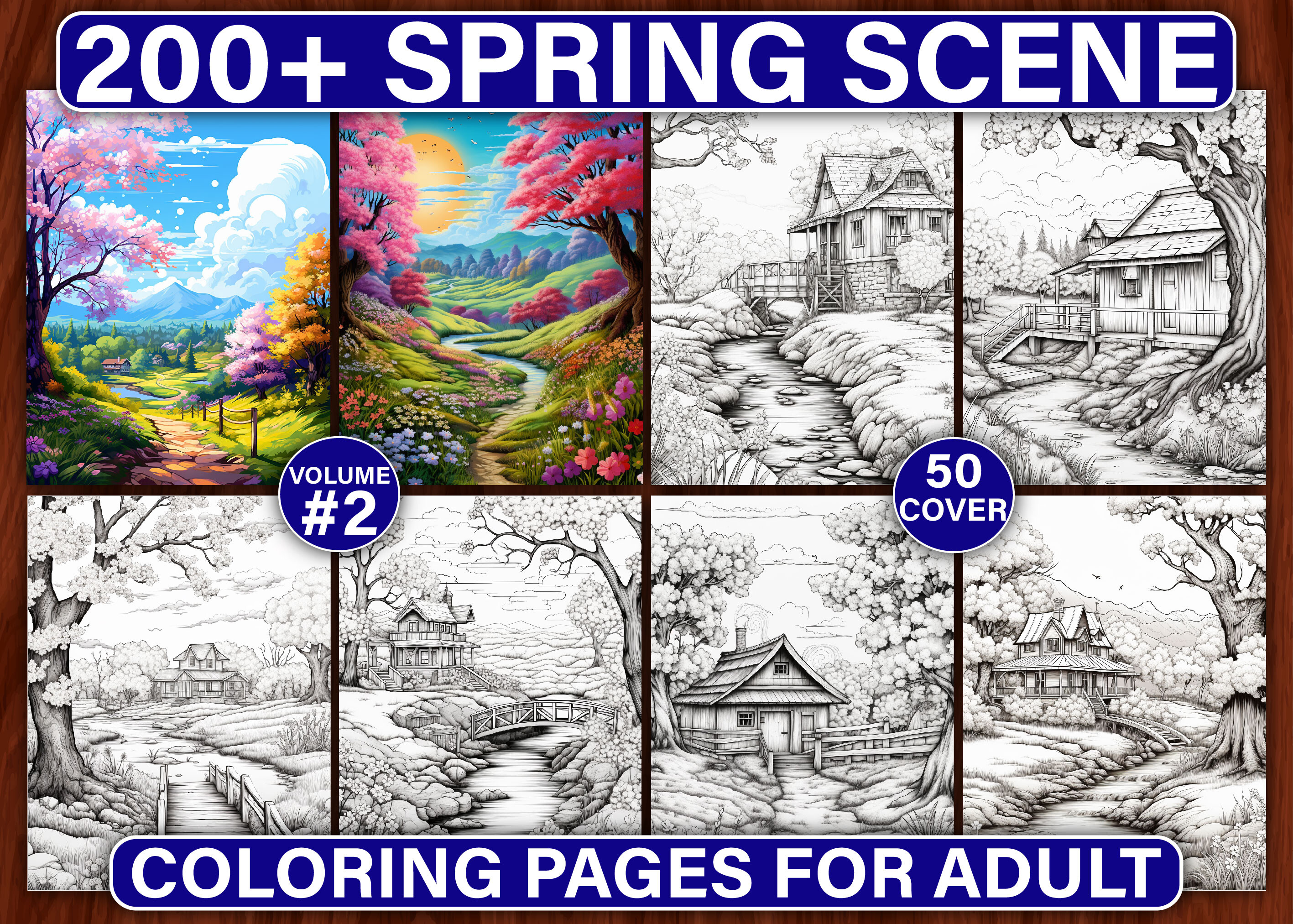 200+ Spring Scenes Coloring Pages Graphic by Asma Store · Creative Fabrica