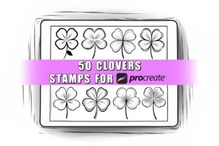 50 Clovers Procreate Stamps Brushes Graphic by ProcreateSale · Creative ...