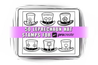 50 Leprechaun Hat Procreate Stamps Brush Graphic by ProcreateSale ...