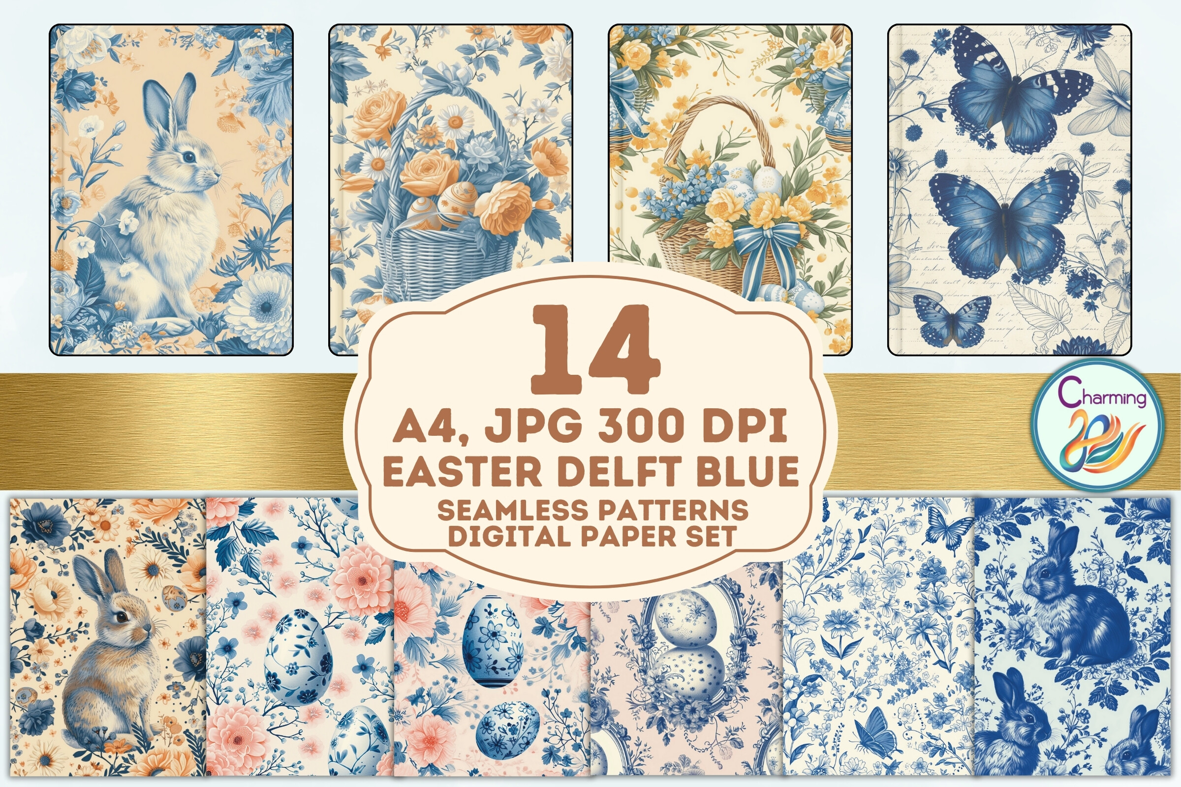 A4 Digital Papers Set: Easter and Spring Graphic by charming2493 ...