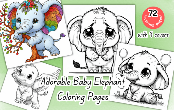 Adorable Baby Elephant Coloring Pages