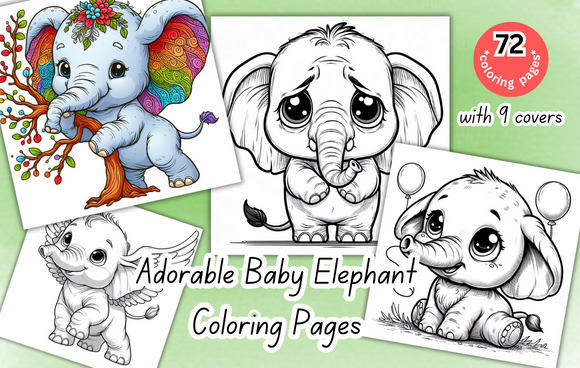 Adorable Baby Elephant Coloring Pages