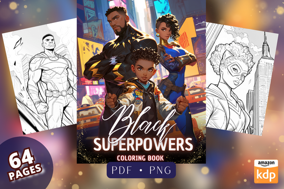 Black Superpowers - Coloring Pages Graphic by Sahad Stavros Studio ...