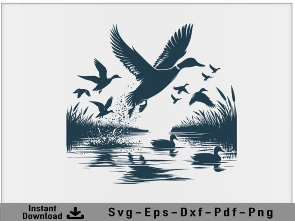 Duck Hunting Svg Vector Silhouette File