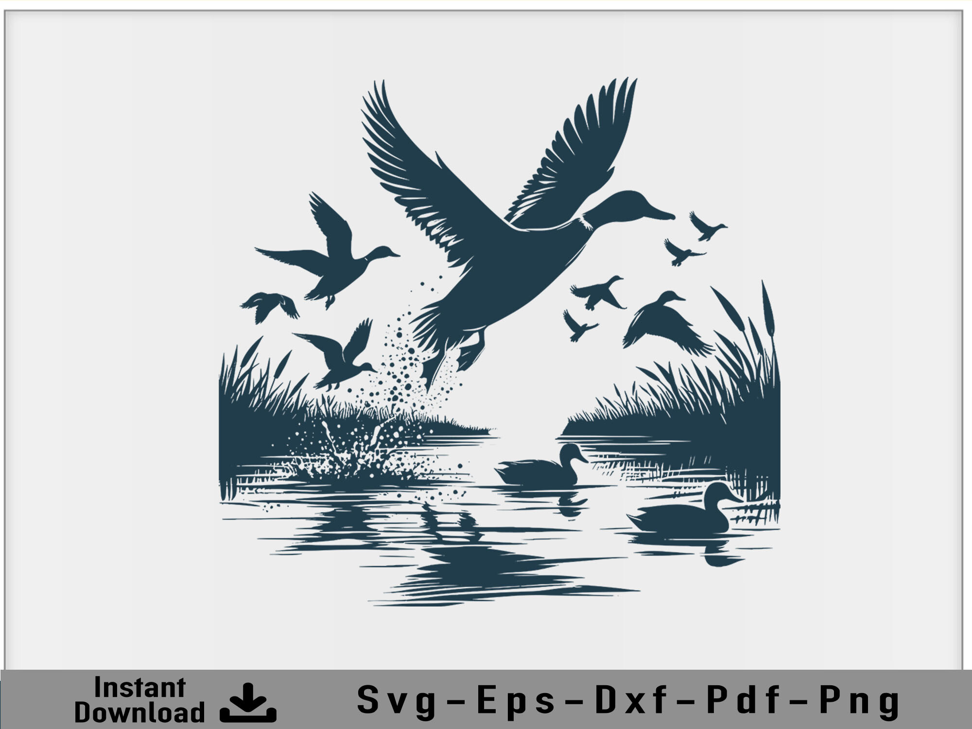 Duck Hunting Svg Vector Silhouette File