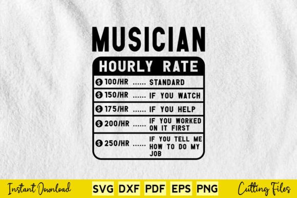 Free Musician Hourly Rate Svg Printable Graphics