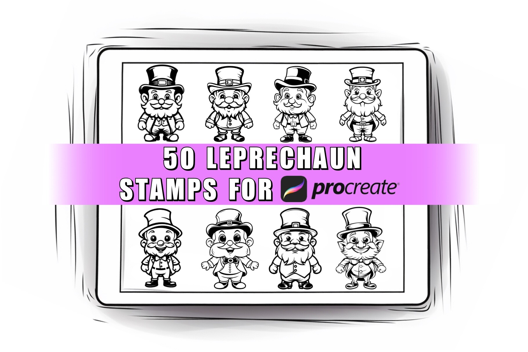 Leprechaun Procreate Stamps Brush Graphic by ProcreateSale · Creative ...